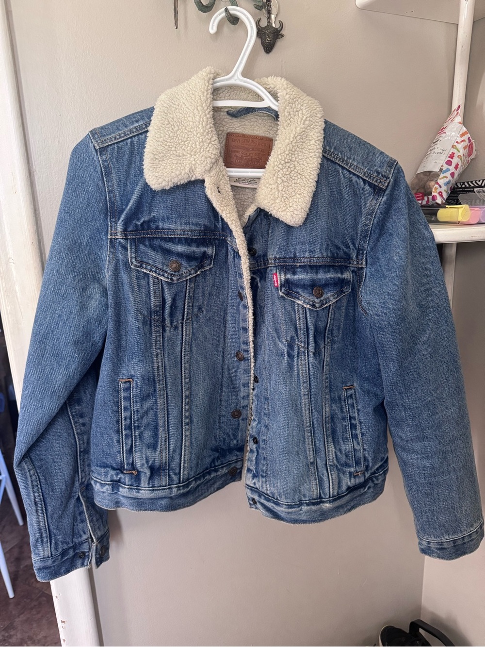 Levi’s Sherpa liner trucker jacket denim 90s Sz Large